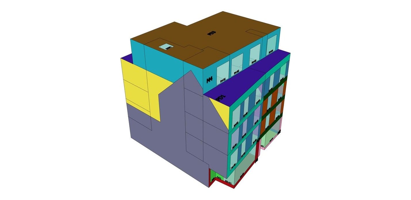 EPB-volumemodel van wonen en kantoor