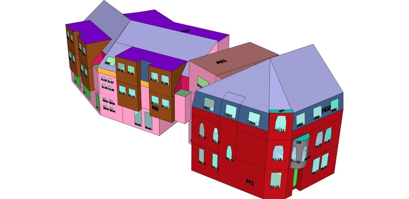 EPB-volumemodel van renovatie en nieuwbouw, tien eenheden