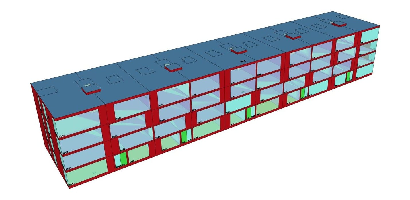 EPB-volumemodel van 40 appartementen in één volumemodel